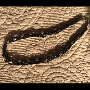 Black Bead & Pearl 17” necklace